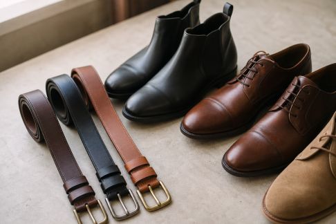 Réussir ses assemblages de ceintures et chaussures pour hommes